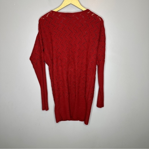 It’s our time red loose knit scoop neck sweater - Picture 6 of 6